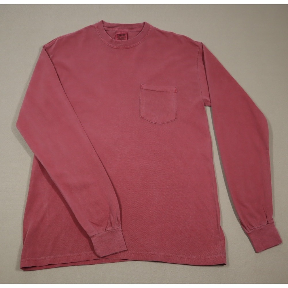 Comfort Colors Dark Red Long Sleeved Pocket Tee - Size M‎